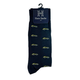 Carros Amarillos fondo Azul Oscuro - Medias Hans Sachs