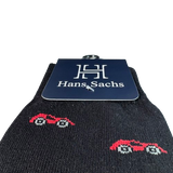 Carros Rojos fondo Negro - Medias Hans Sachs