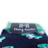 T-Rex Verdes fondo Azul - Medias Hans Sachs