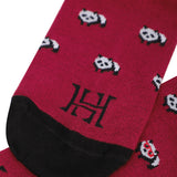 Tobilleras OG Pandas fondo Vinotinto - Medias Hans Sachs - Hans Sachs