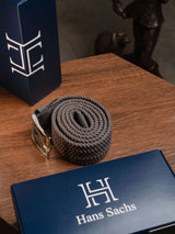 Cinturon Trenzado Gris Elastico - Hans Sachs Basics