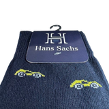 Carros Amarillos fondo Azul Oscuro - Medias Hans Sachs