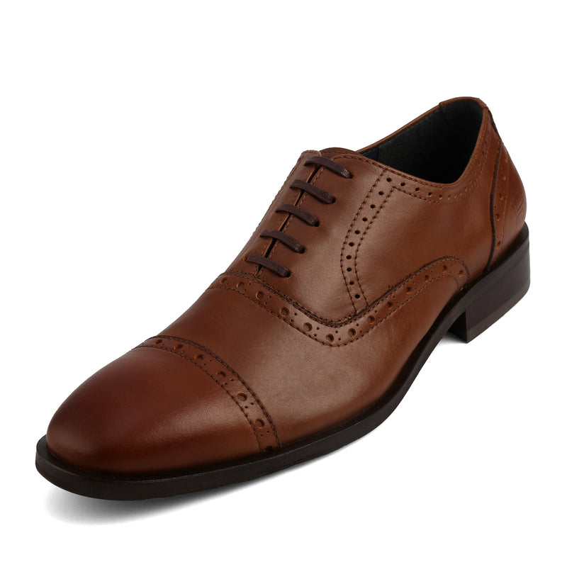 Zapato Oxford Cuero Liso Miel - Hans Sachs