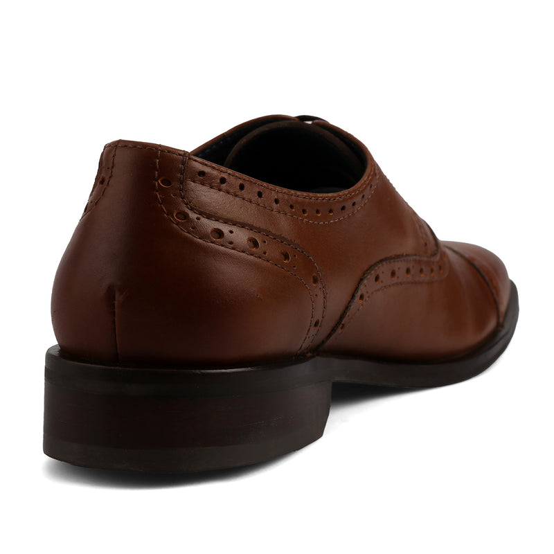 Zapato Oxford Cuero Liso Miel - Hans Sachs